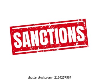 Sanctions grunge rubber stamp on white background, vector illustration