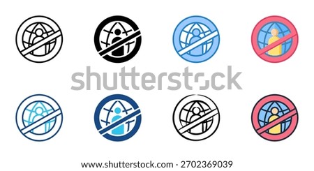 Sanctions icon set multiple style collection 
