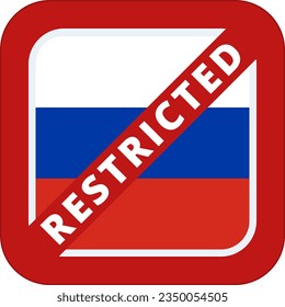 Sanctions russia label. Concept illustration