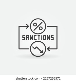 Sanctions vector Economic Crisis concept icon or symbol