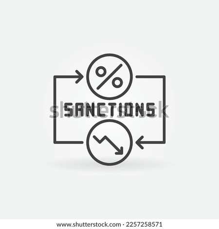 Sanctions vector Economic Crisis concept icon or symbol