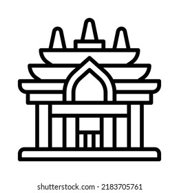 Sanctuary Icon. Line Art Style Design Isolated On White Background