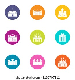 Sanctuary icons set. Flat set of 9 sanctuary vector icons for web isolated on white background