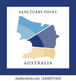 Sanctuary Point City Map Modern Geometric Logo