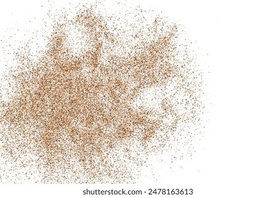 Sand Abstract Backdrop. Coffee Color Texture Isolated on White Background. Chocolate Color Pattern. Brown Shades Confetti. Vector Illustration, EPS 10.
