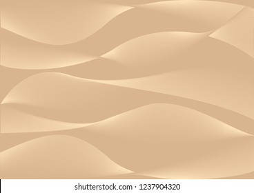 Sand abstract background with waves. Vector illustration