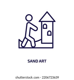 sand art icon from activity and hobbies collection. Thin linear sand art, sand, timer outline icon isolated on white background. Line vector sand art sign, symbol for web and mobile