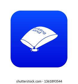 Sand bag icon blue vector isolated on white background