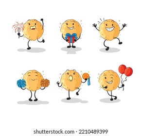 der Sand-Ball-Feier-Charakter. Cartoon-Maskottvektor