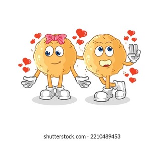 The Sand Ball Dating Cartoon. Character Mascot Vector