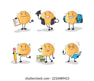 the sand ball education set character. cartoon mascot vector