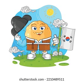 the sand ball korean culture vector. cartoon character