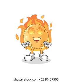 the sand ball on fire mascot. cartoon vector