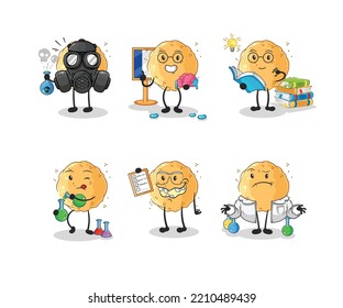 the sand ball scientist group character. cartoon mascot vector