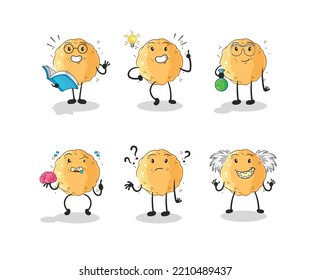the sand ball thinking group character. cartoon mascot vector