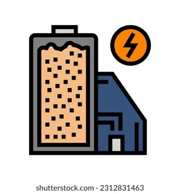 baterías de arena futuro vector de color de la tecnología. baterías de arena, señal de tecnología futura. ilustración de símbolo aislado