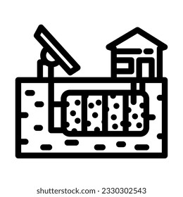 baterías de arena futuro vector de icono de línea de tecnología. baterías de arena, señal de tecnología futura. símbolo de contorno aislado ilustración negra