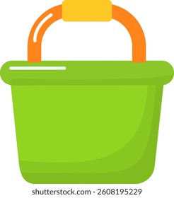 sand beach bucket vector illustration icon green holiday vacation