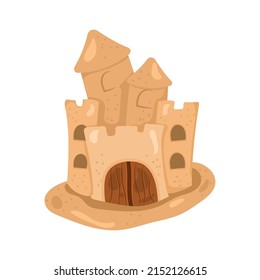 sand beach castle summer icon