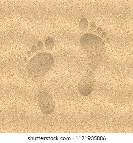 Sand of the beach with foot print