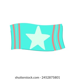 sand beach towel cartoon. sun summer, vacation relaxation, pool ocean sand beach towel sign. isolated symbol vector illustration