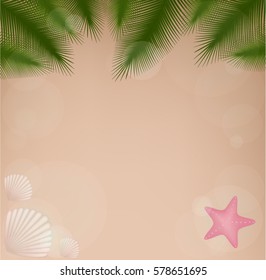 Sand. Beach. Vector illustration. Holidays decoration. 