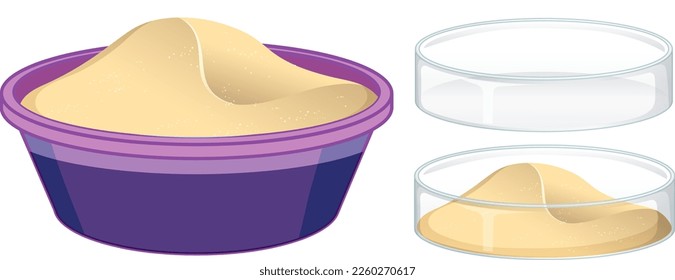 Sand in the box for experiment illustration