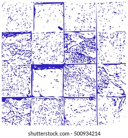 Sand brick square block wall texture with blue outline for print on card fabric paper and book cover