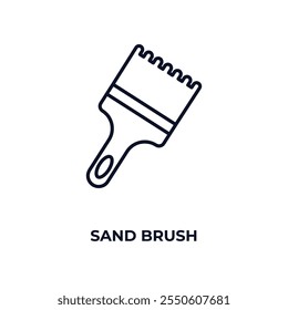 sand brush  outline icon. Linear vector from construction concept. Thin line sand brush  icon isolated on white background