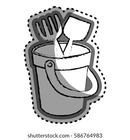 sand bucket baby toy icon