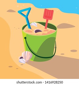 Sand Bucket Beach Design Stock Vector (Royalty Free) 1416928250 ...