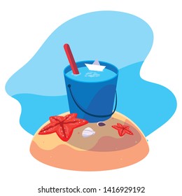 Sand bucket in the beach design