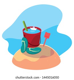 Sand bucket in the beach design