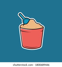 Vector de imagen de la playa del balde de arena para Sticker
