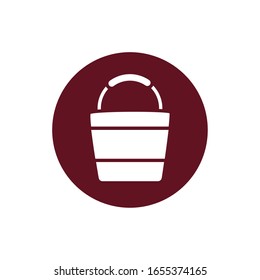 sand bucket block style icon vector illustration design