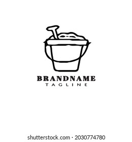 sand bucket cartoon logo icon design template black modern isolated vector