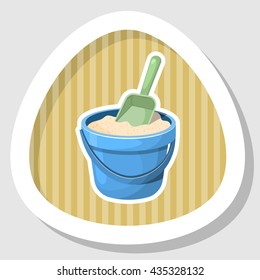 With sand bucket colorful icon