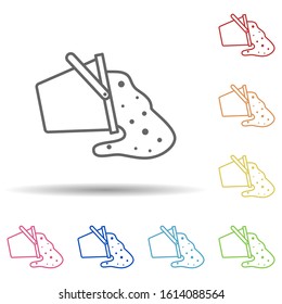 Sand bucket, firefighter in multi color style icon. Simple thin line, outline vector of firefighter icons for ui and ux, website or mobile application