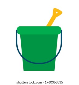 sand bucket flat style icon design, Summer vacation tropical relaxation outdoor nature tourism relax lifestyle and paradise theme Vector illustration