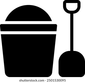 sand bucket glyph icon illustration vector