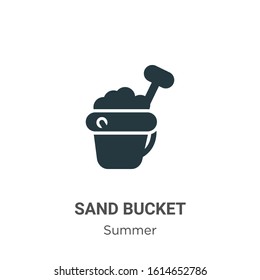 Sand bucket glyph icon vector on white background. Flat vector sand bucket icon symbol sign from modern summer collection for mobile concept and web apps design.