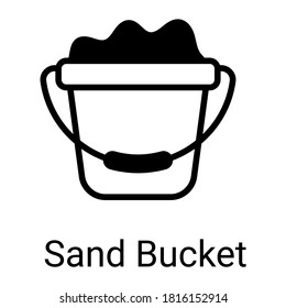 sand bucket glyph icon, vector glyph design