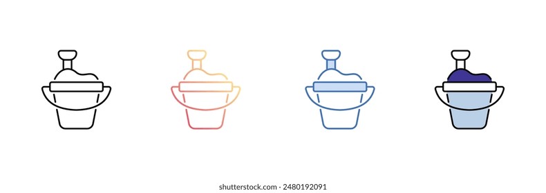 Diseño de icono de cubo de arena con fondo blanco ilustración de stock