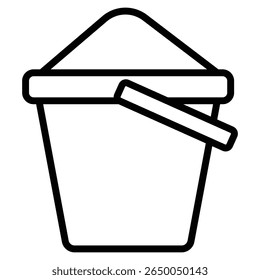 Icono de cubo de arena plana delgada esquema de arte logo
