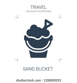 sand bucket icon. high quality filled sand bucket icon on white background. from travel collection flat trendy vector sand bucket symbol. use for web and mobile