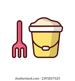 Sand Bucket icon isolate white background vector stock illustration.