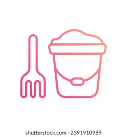 Sand Bucket icon isolate white background vector stock illustration.