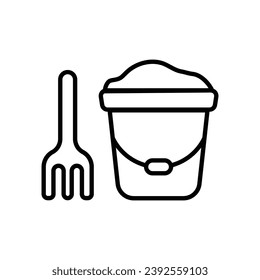 Sand Bucket icon isolate white background vector stock illustration.