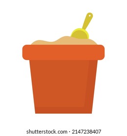 Sand Bucket Icon On White Background