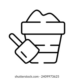Sand bucket icon represents a small pail used for carrying and playing with sand at the beach or in a sandbox